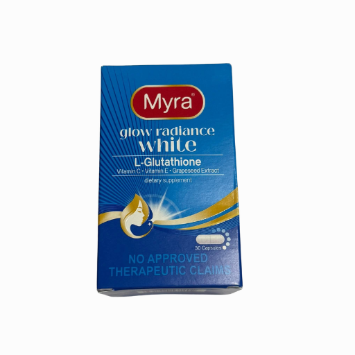 Myra Glow Radiance White L-Glutathione Vitamin C Vitamin E and Grapeseed Extract 30 capsules