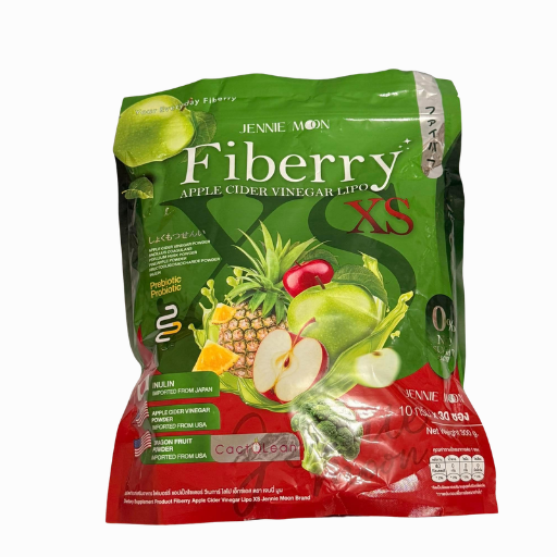 Front of Jennie Moon Fiberry apple cider vinegar powdered drink pouch