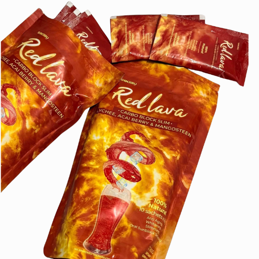 Preparation and storage instructions on ShinJiru Red Lava food supplement pouch