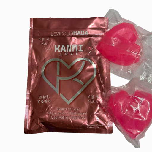 Front of pink KAMMI Love Bar beauty soap pouch