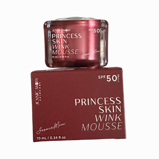 Open Jennie Moon Princess Skin Wink Mousse compact showing the tinted product