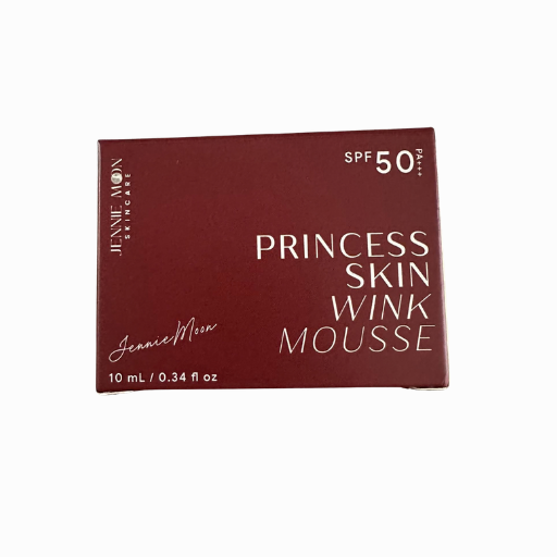 Jennie Moon Princess Skin Wink Mousse ingredient panel on the packaging