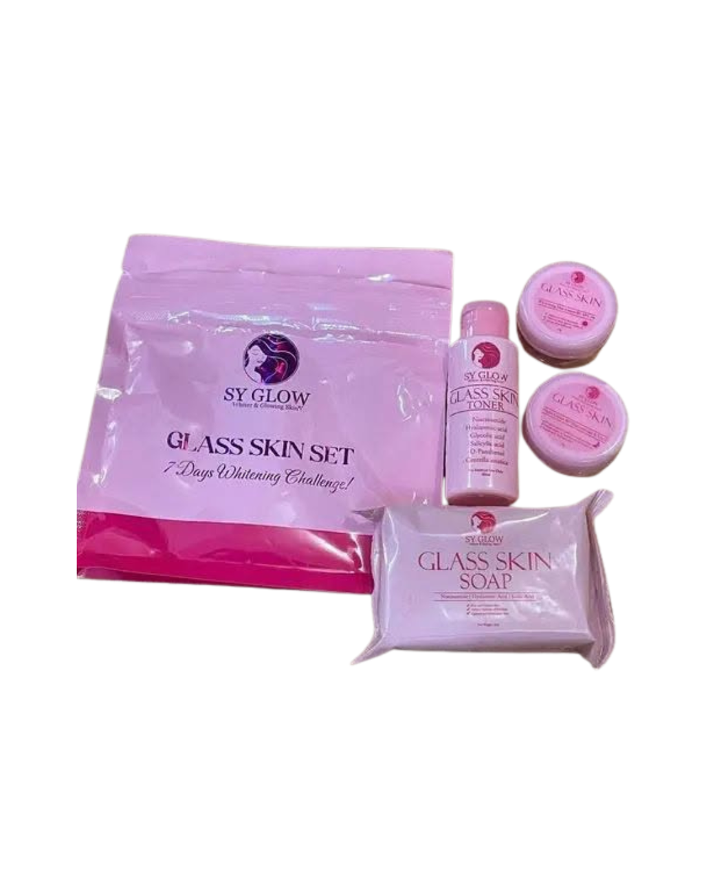 SY GLOW GLASS SKIN SET Aufhellende Nachtcreme Tagescreme Toner Gesichts- und Körperseife