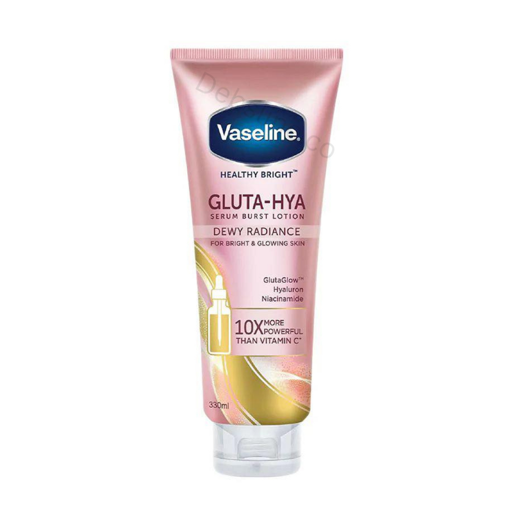 Vaseline Gluta-Hya lotion tube on a white background