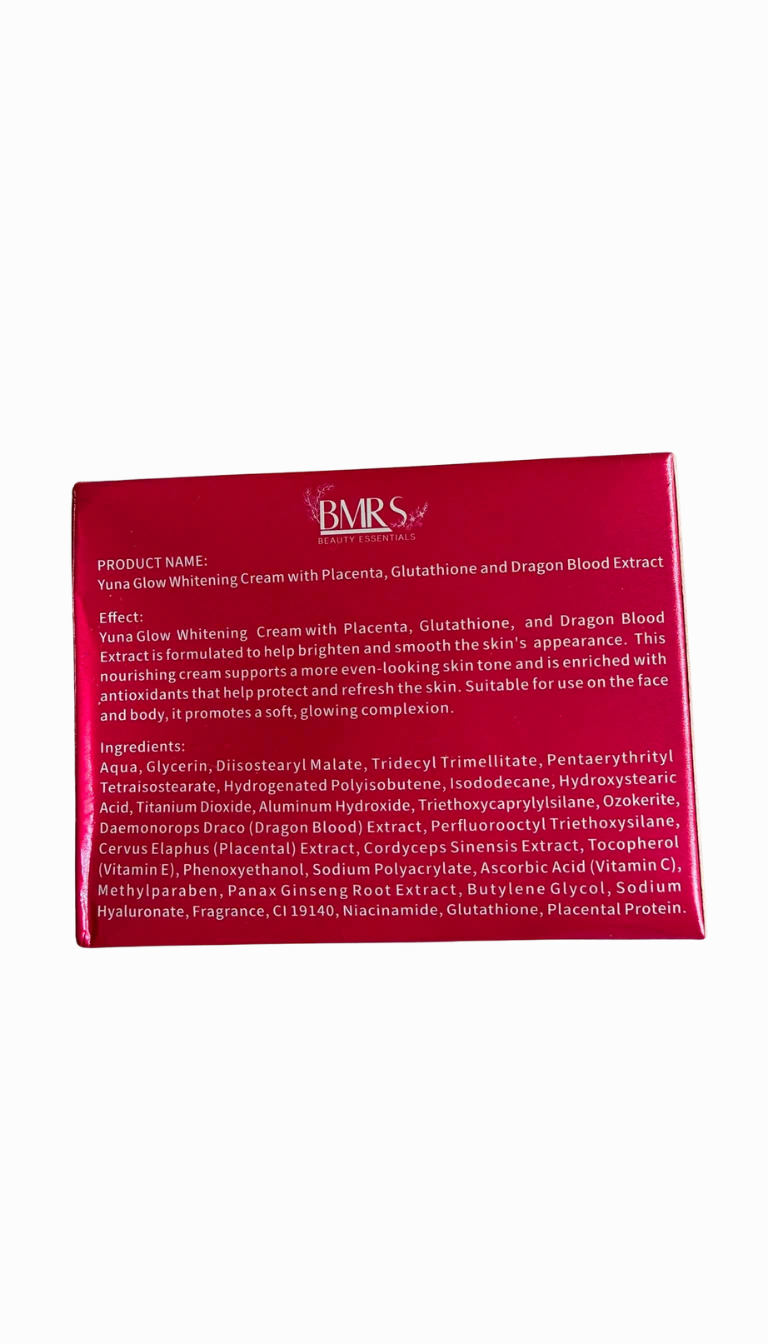Yuna Glow Radiance Face Body Cream 200ml – With Glutathione, Niacinamide, Dragon Blood Extract &amp; Vitamin E
