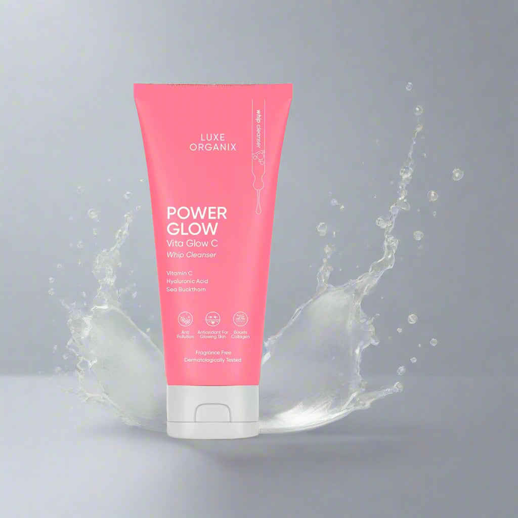 Luxe Organix Power Glow Serum Vita Glow C Whip Cleanser 150g debsline.co