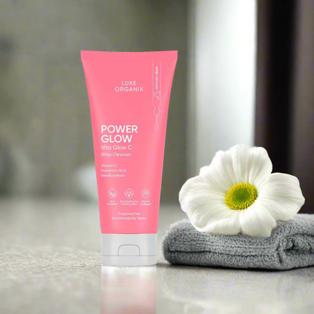 Luxe Organix Power Glow Serum Vita Glow C Whip Cleanser 150g debsline.co