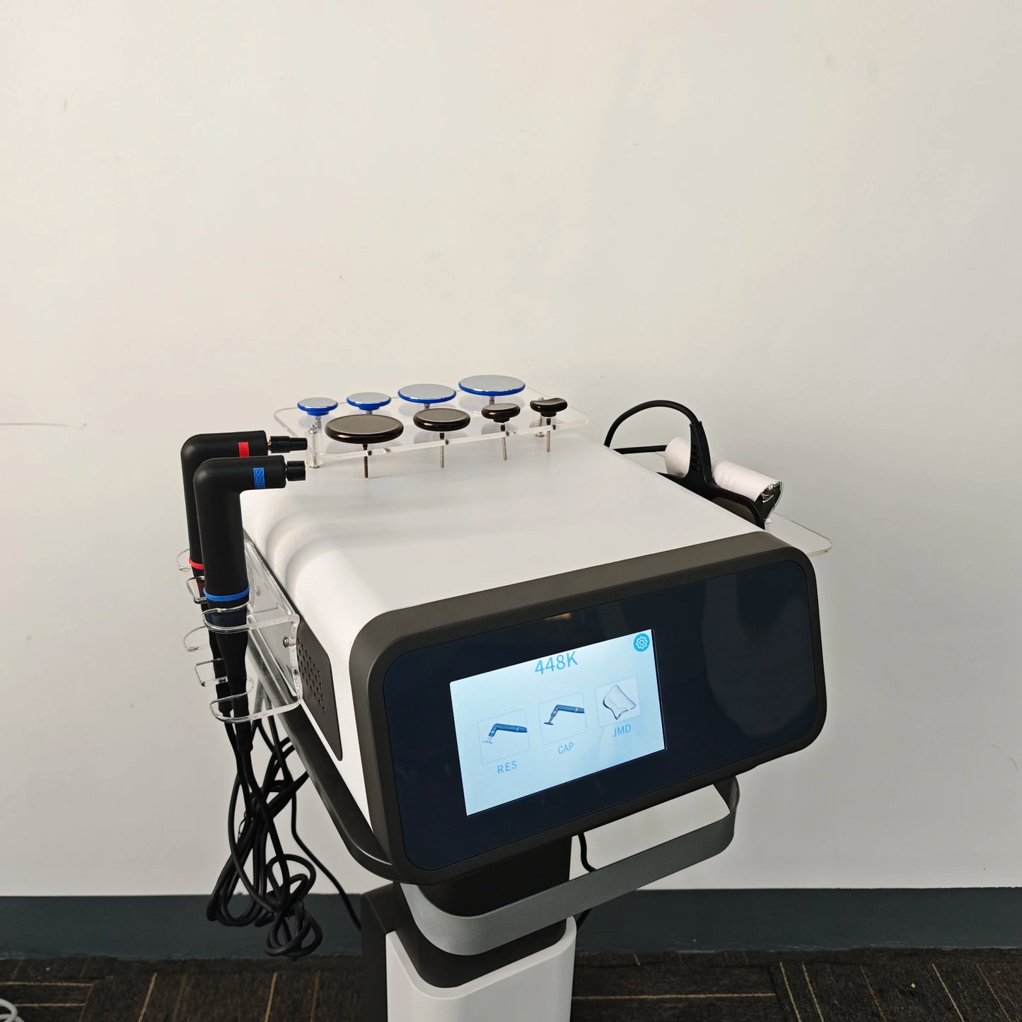 Medical device with digital display on a white background