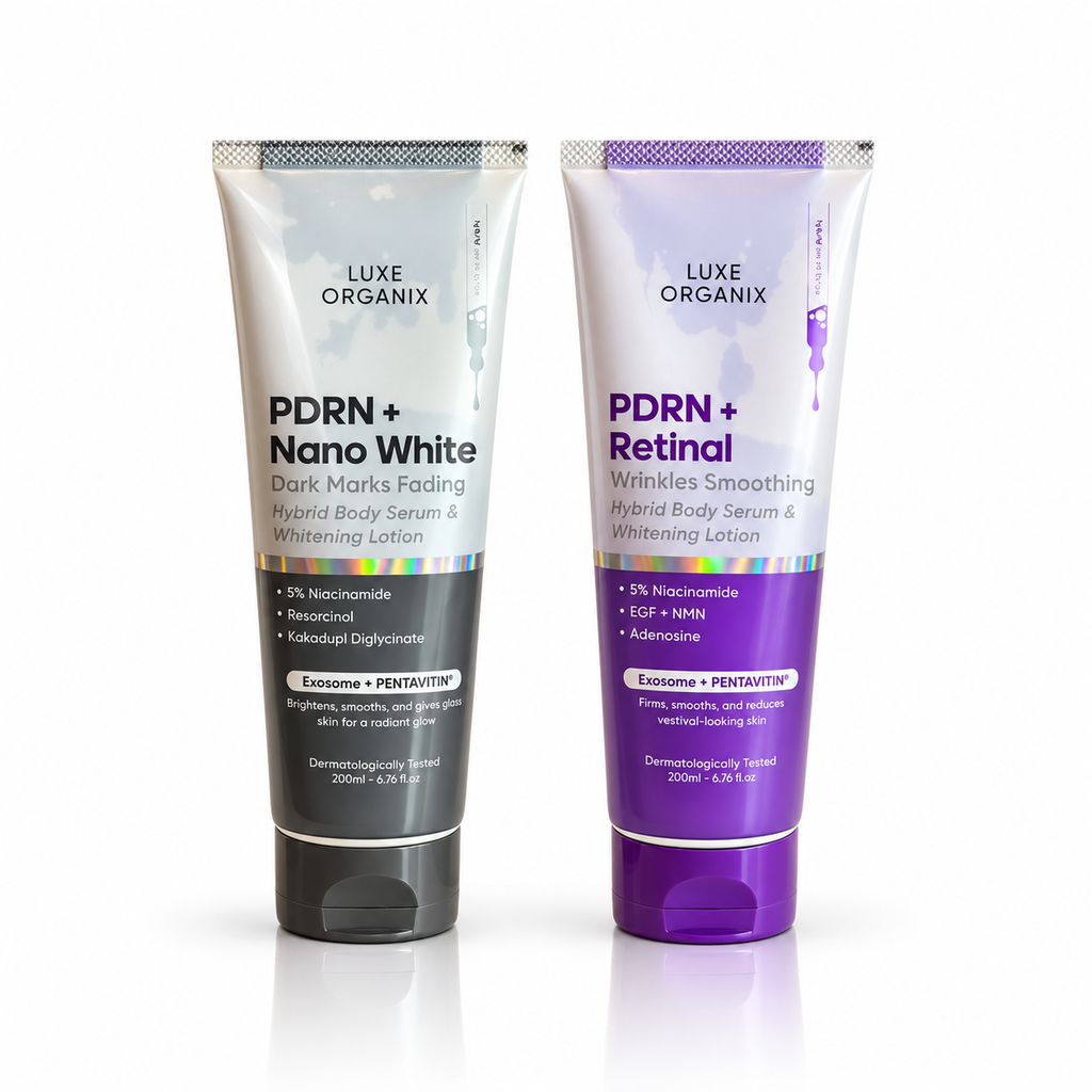 Luxe Organix PDRN Hybrid Body Serum Lotion 200ml – PDRN + Retinal or PDRN + Nano White