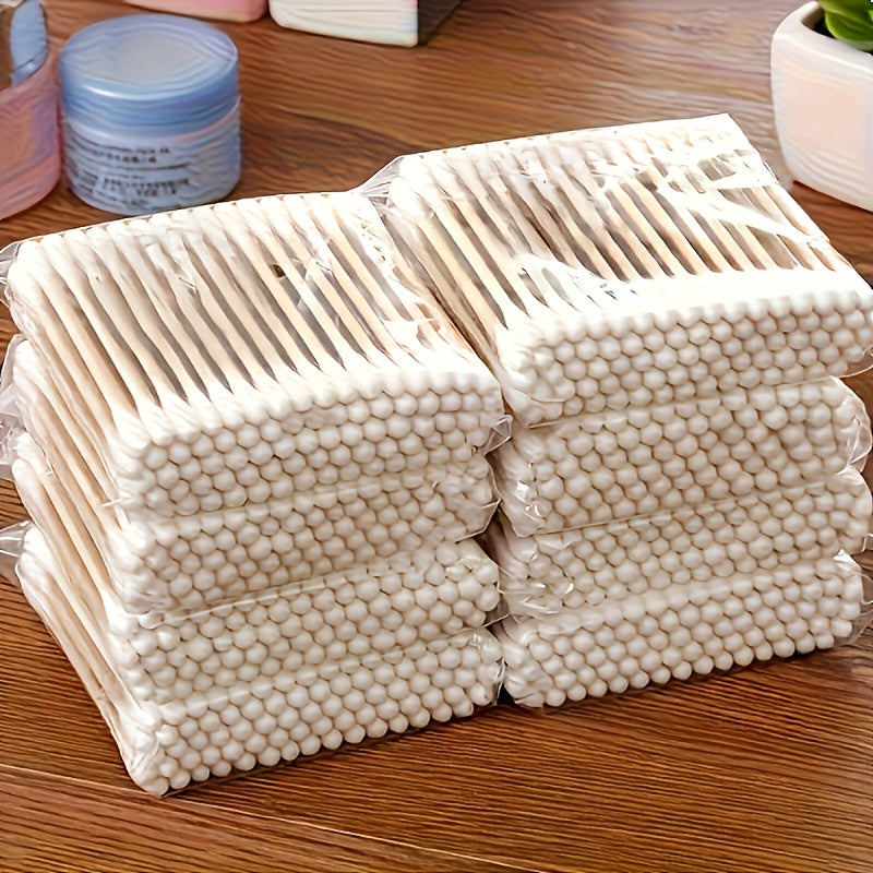 500 Dual-Ended Swabs, Free from Parabens, Suitable for Gentle Ear Cleaning And Makeup Application, Versatile for Various Cleaning And Care Needs.