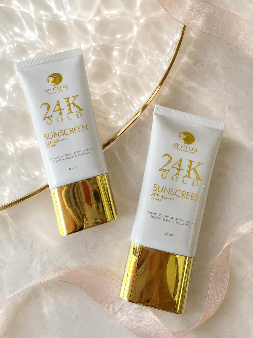 SY Glow 24K Gold Facial Sunscreen SPF 45++++ UVA/UVB – 50ml