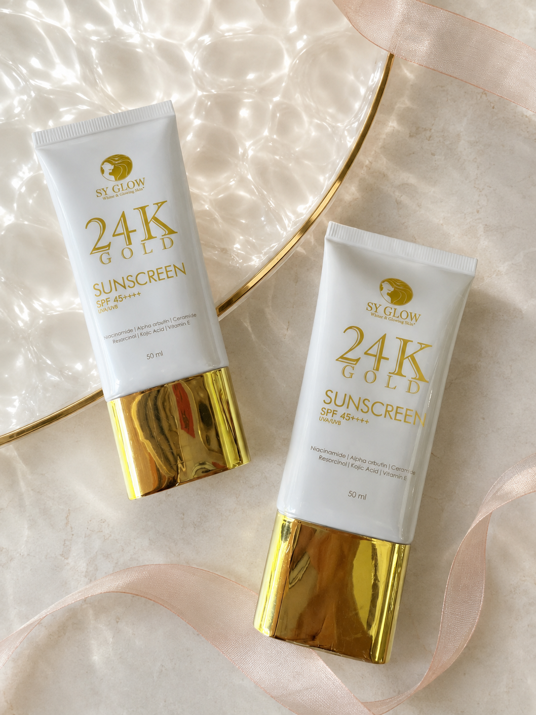 SY Glow 24K Gold Facial Sunscreen SPF 45++++ UVA/UVB – 50ml