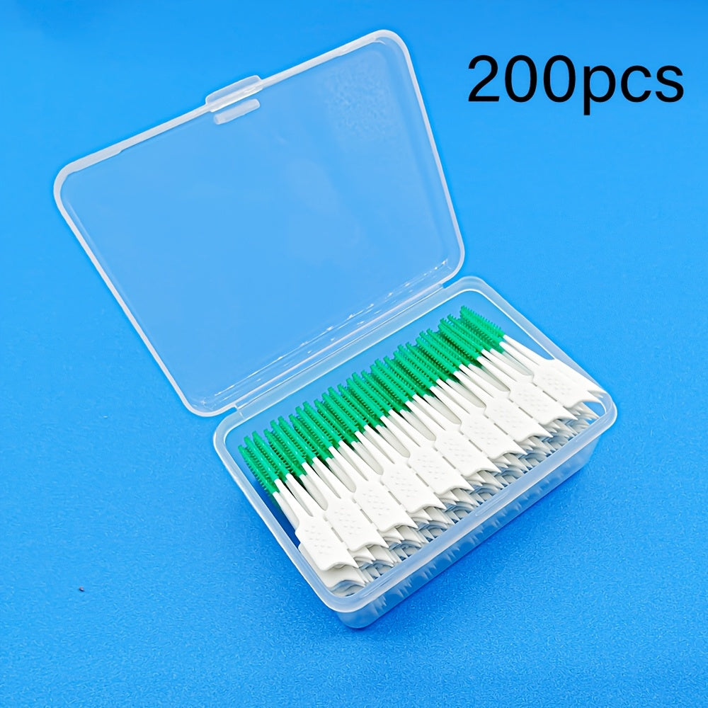 Set of 200 dental tools in a clear plastic box on a blue background