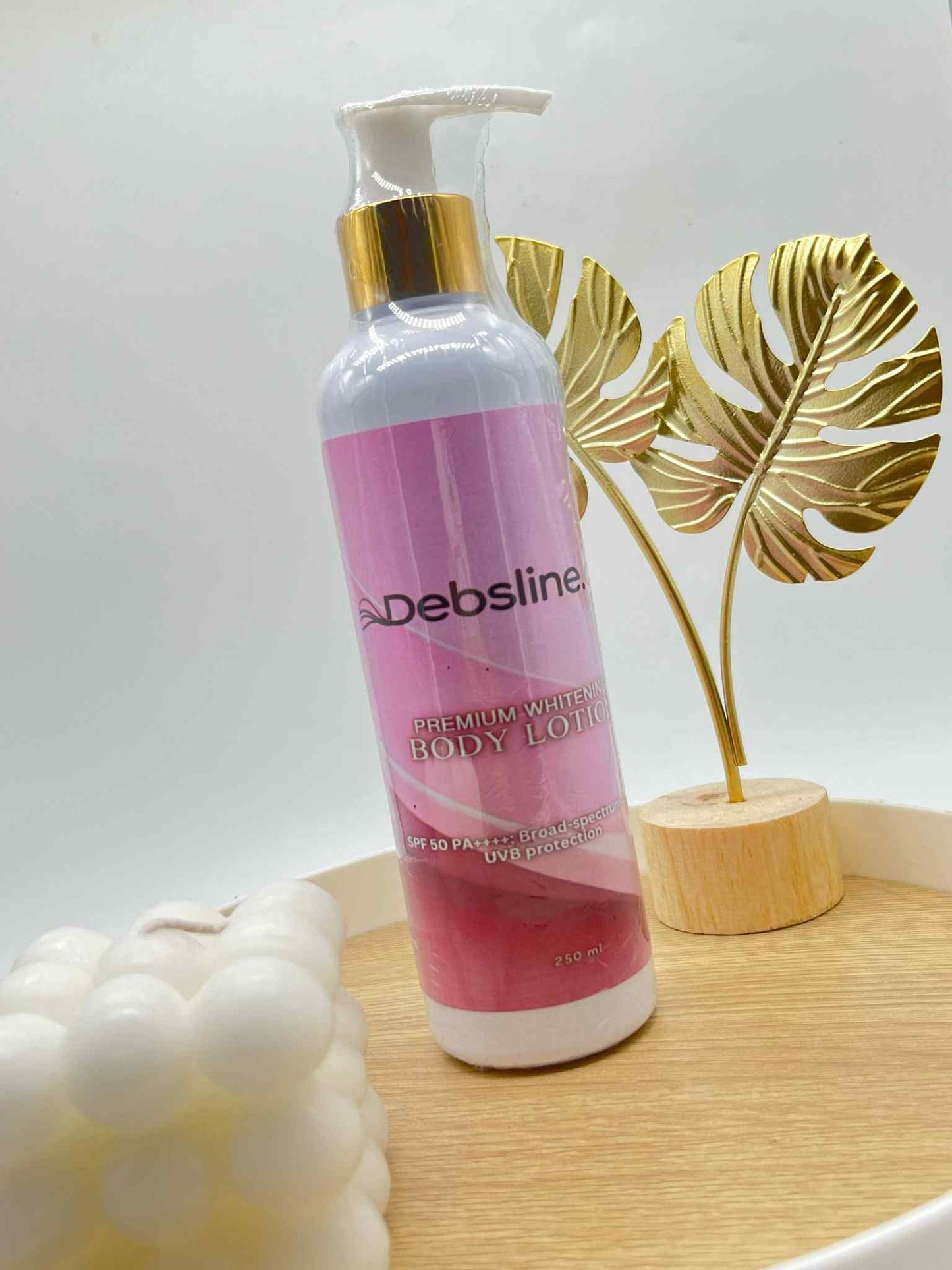 Debsline.co Premium Whitening Body Lotion SPF50 PA++++ Broad-spectrum UVA+UVB Protection 250ml