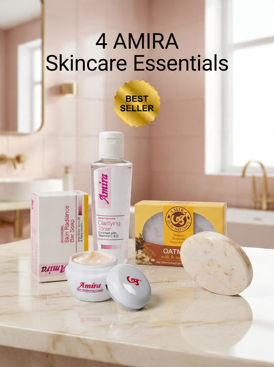 AMIRA Complete Radiance Skincare Bundle - 4-Piece Day & Night Set