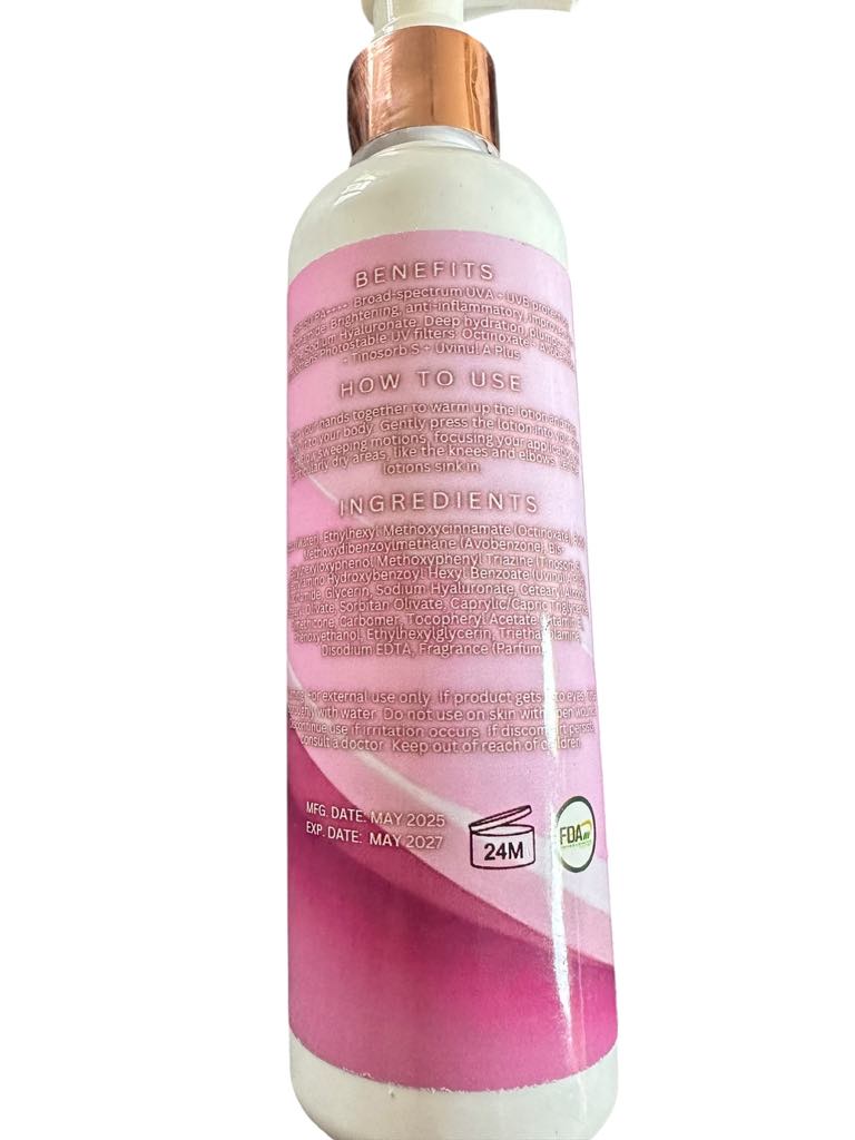 Debsline.co Premium Whitening Body Lotion SPF50 PA++++ Broad-spectrum UVA+UVB Protection 250ml