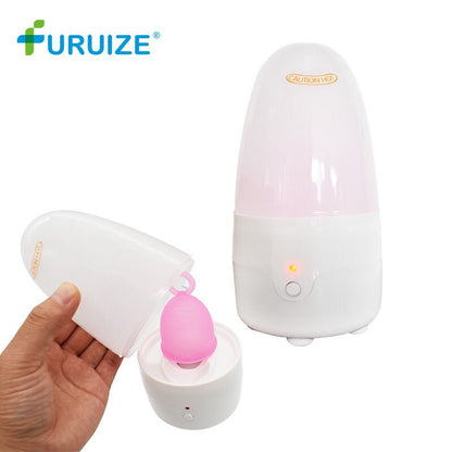 Special disinfection device for menstrual cups
