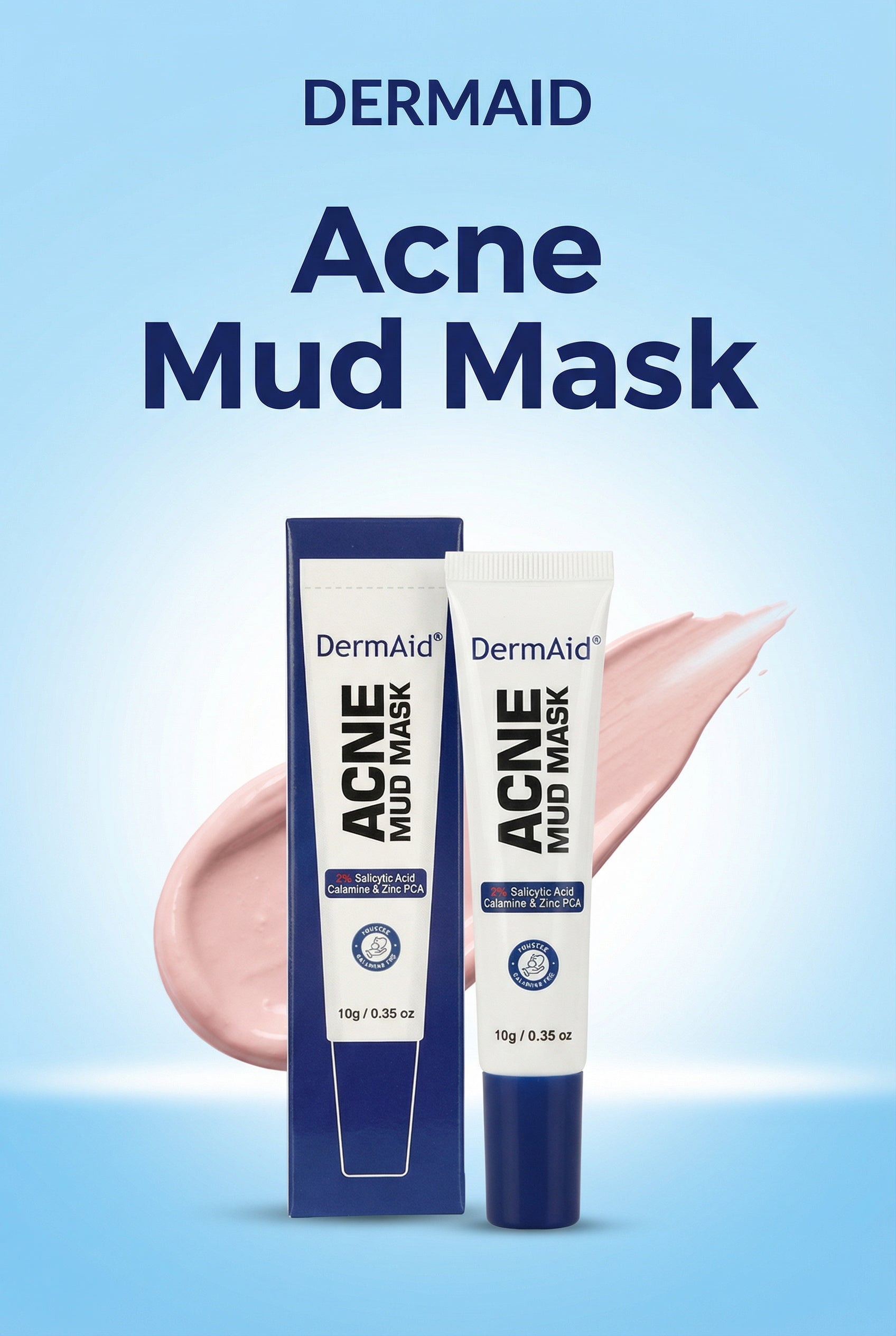 DERMAID Acne Mud Mask 10g 2% Salicylic Acid Calamine and ZINC PCA