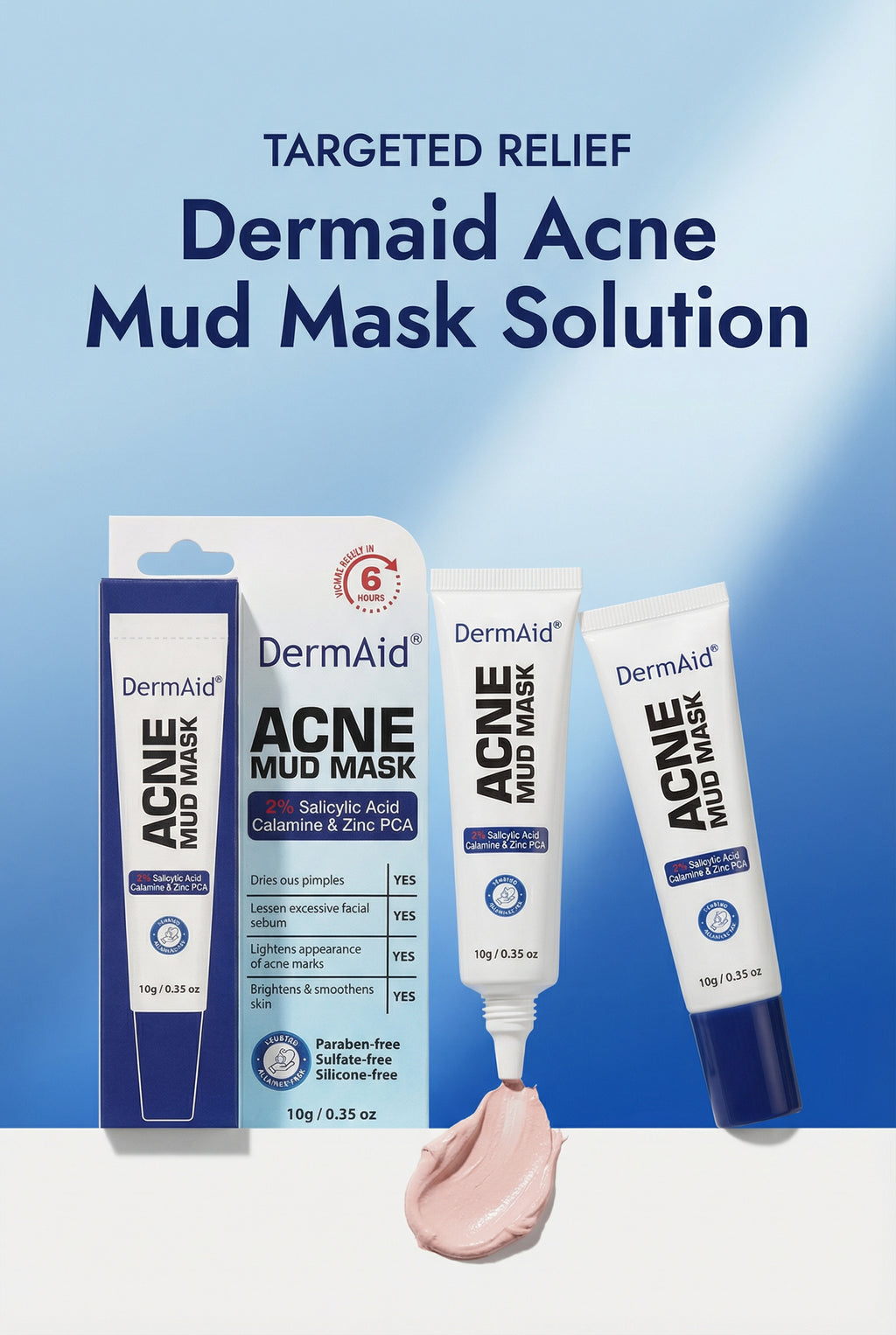 DERMAID Clarifying Mud Mask 10g 2% Salicylic Acid Calamine and ZINC PCA