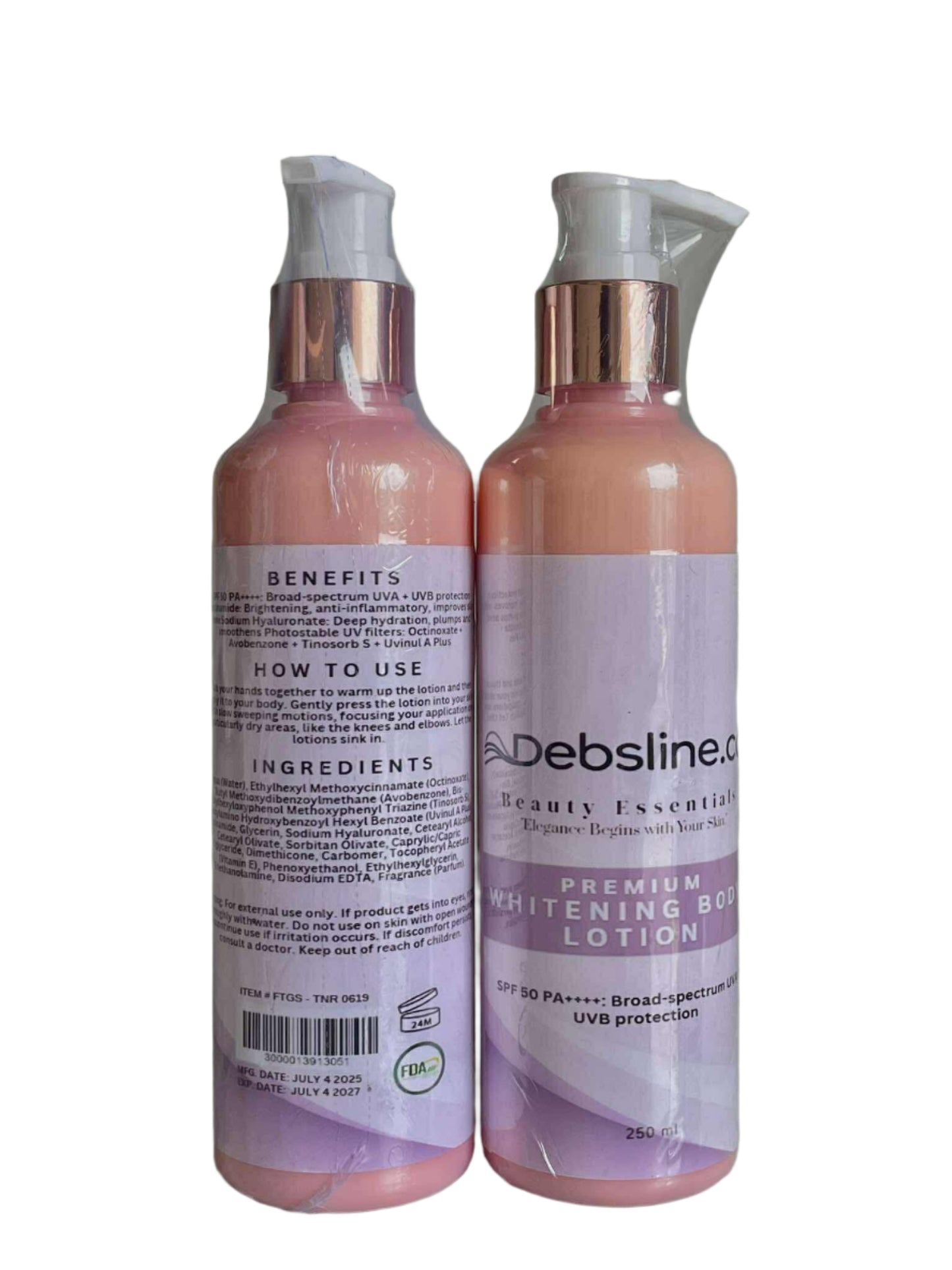 Debsline.co Premium Whitening Body Lotion SPF50 250ml