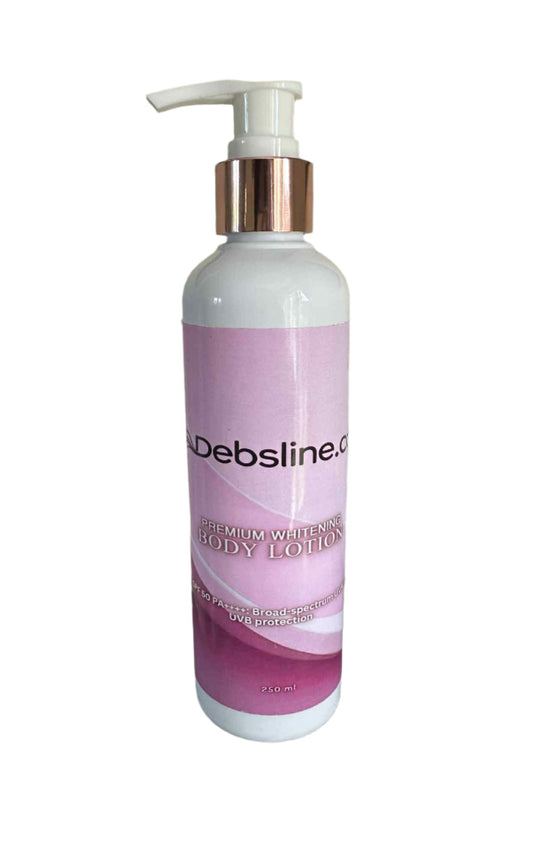 Debsline.co Premium Whitening Body Lotion SPF50 PA++++ Broad-spectrum UVA+UVB Protection 250ml