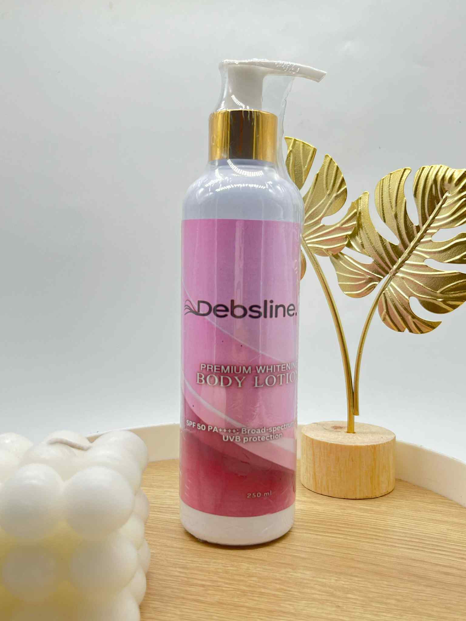 Debsline.co Premium Whitening Body Lotion SPF50 PA++++ Broad-spectrum UVA+UVB Protection 250ml
