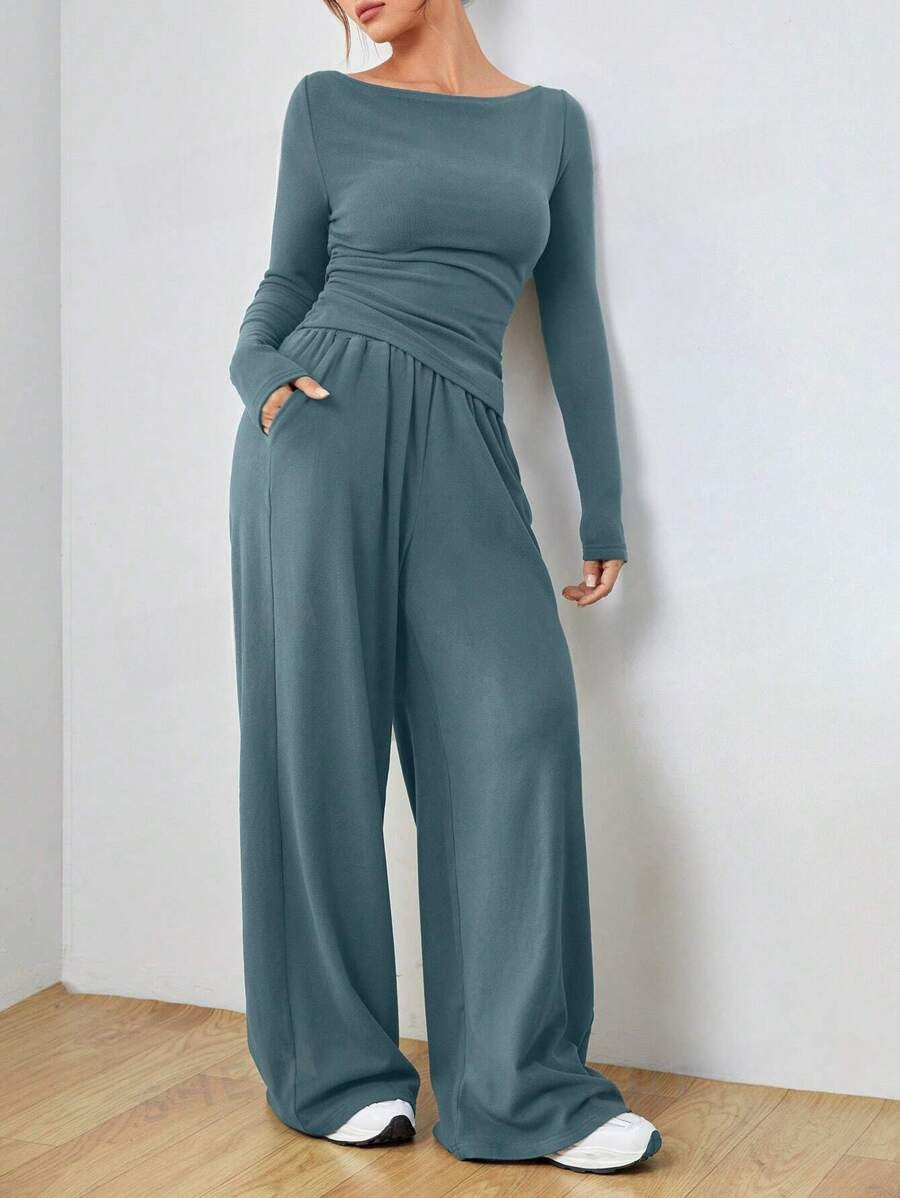 Relaxed Wide-leg Pants Suit