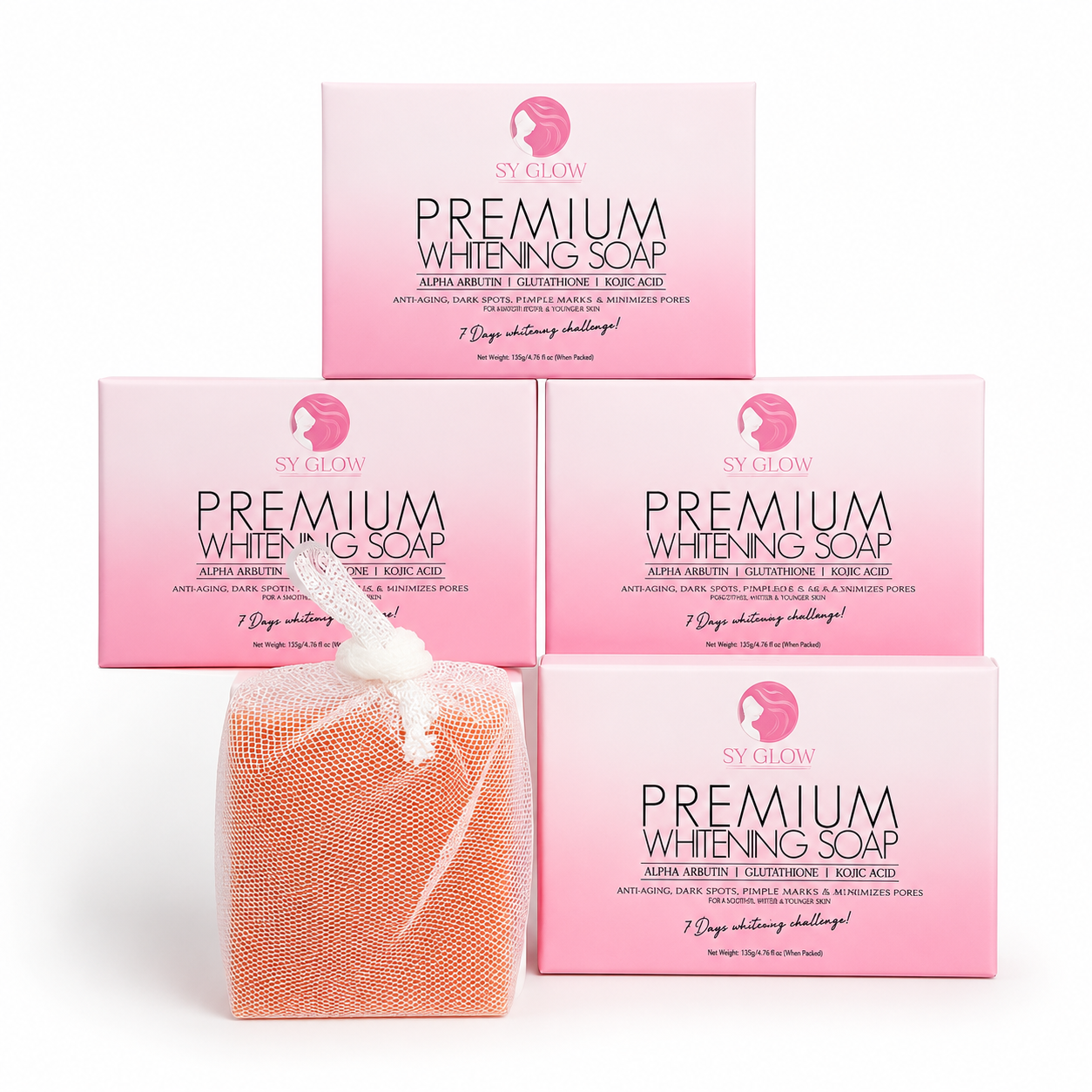 SY Glow Premium Face & Body Soap 135g 2pcs