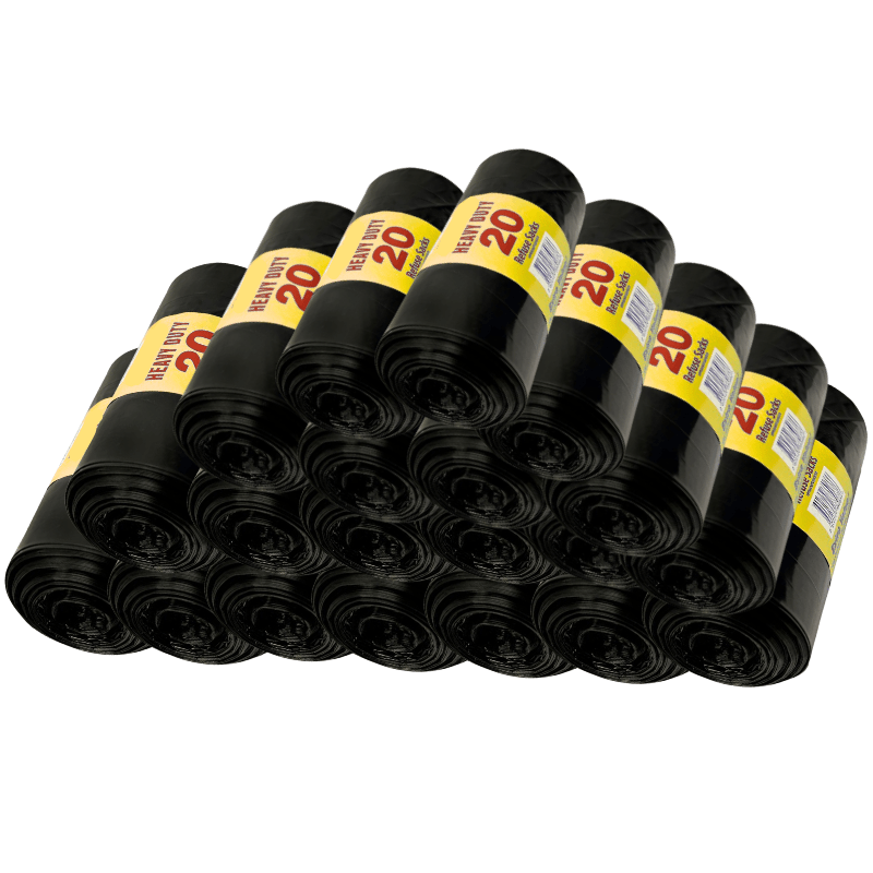 400 Black Bin Liners Refuse Sacks 75L Heavy Duty Black Bin Bags 20 Rolls, Disposable Kitchen Refuse Liners, Strong and Large 70x72cm Trash Bags, Dustbin Bags, Leakproof Waste Bags, Rubbish Bin Garbage Bin Sacks, 400 Liners (2
