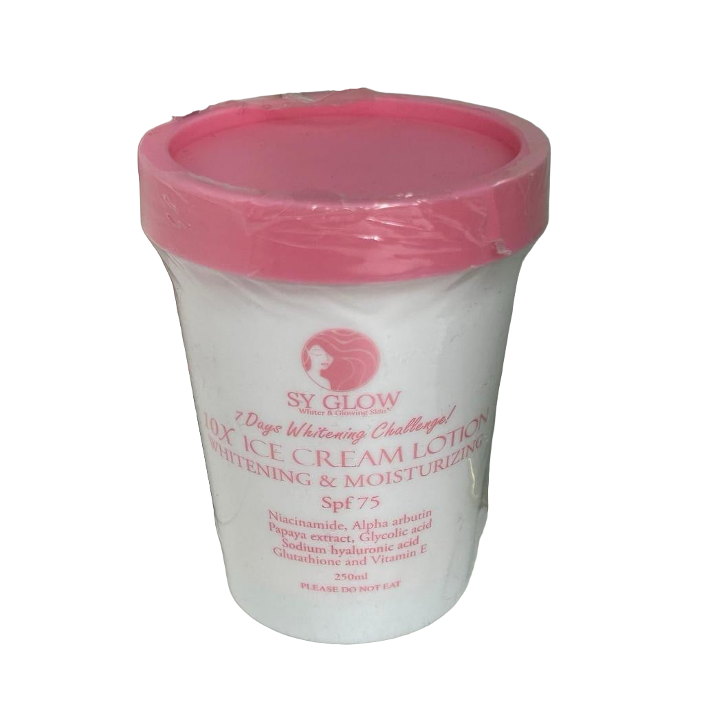 SY Glow Iced Cream Wipped Lotion 250ml SPF 75 Even Toned Skin Rehydrates Dry Skin Softens Your Skin & Soothes Rough skin - Debsline.co  - body care 