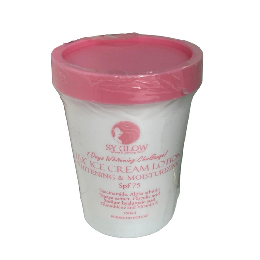 SY Glow Iced Cream Wipped Lotion 250ml SPF 75 Even Toned Skin Rehydrates Dry Skin Softens Your Skin & Soothes Rough skin - Debsline.co  - body care 