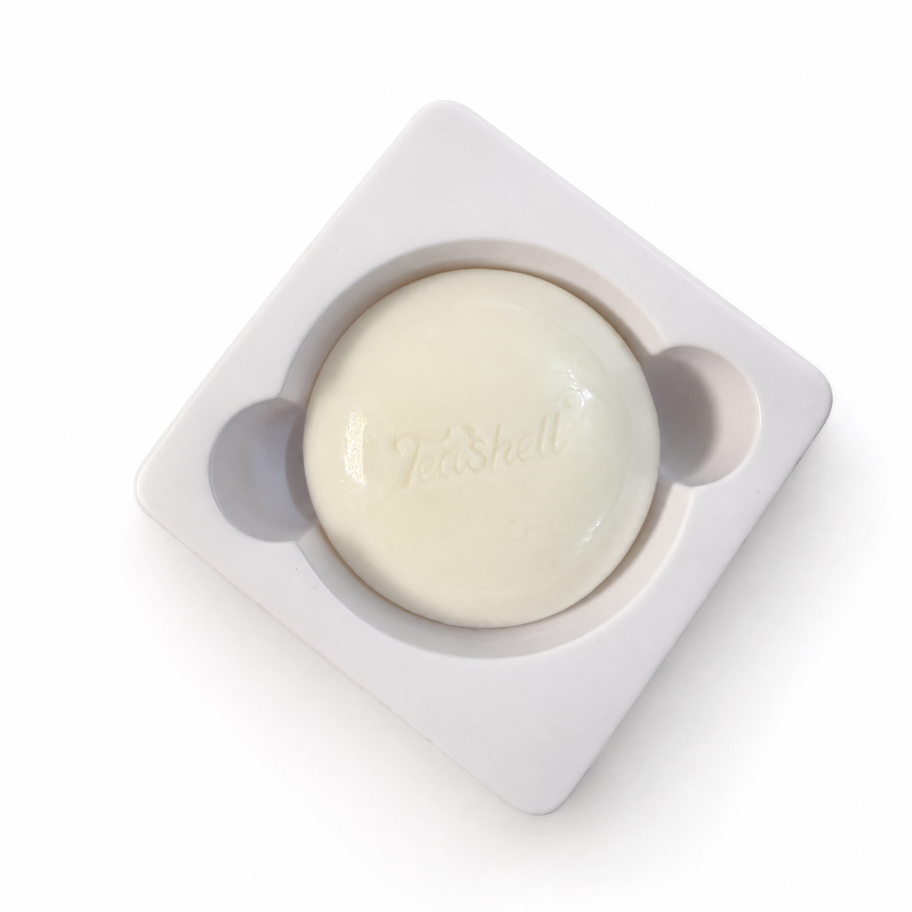 TeaShell cleansing bar in tray