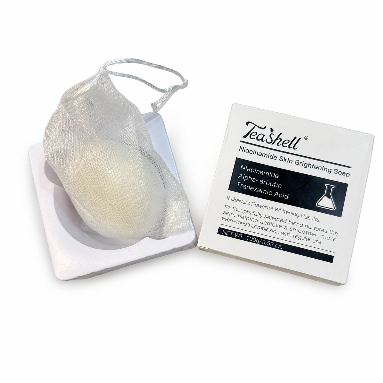 TeaShell bar in foaming net